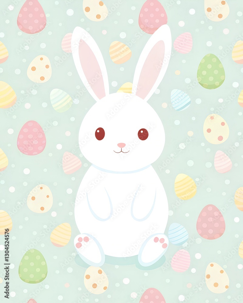 Cheerful Easter wallpaper featuring a cute rabbit and colorful eggs on a pastel background background, wallpaper, opening, AI Cheerful Easter wallpaper featuring a cute rabbit and colorful eggs on a pastel background background, wallpaper, opening, AI