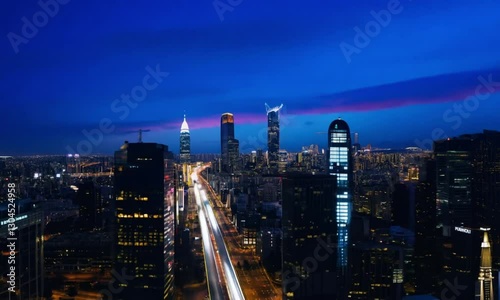 Wallpaper Mural Tilt-Shift Twilight: A Miniature Cityscape of Shanghai, Captured in a Dreamlike Evening Panorama
 Torontodigital.ca