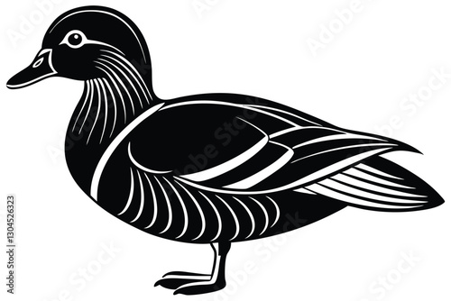 Wood Duck Silhouette vector Illustration