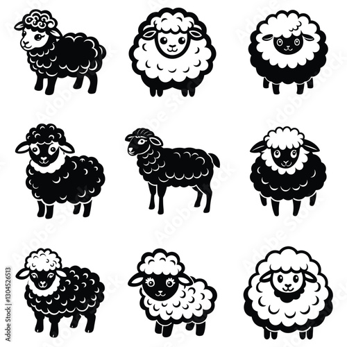 Black Sheep Silhouette Vector Bundle