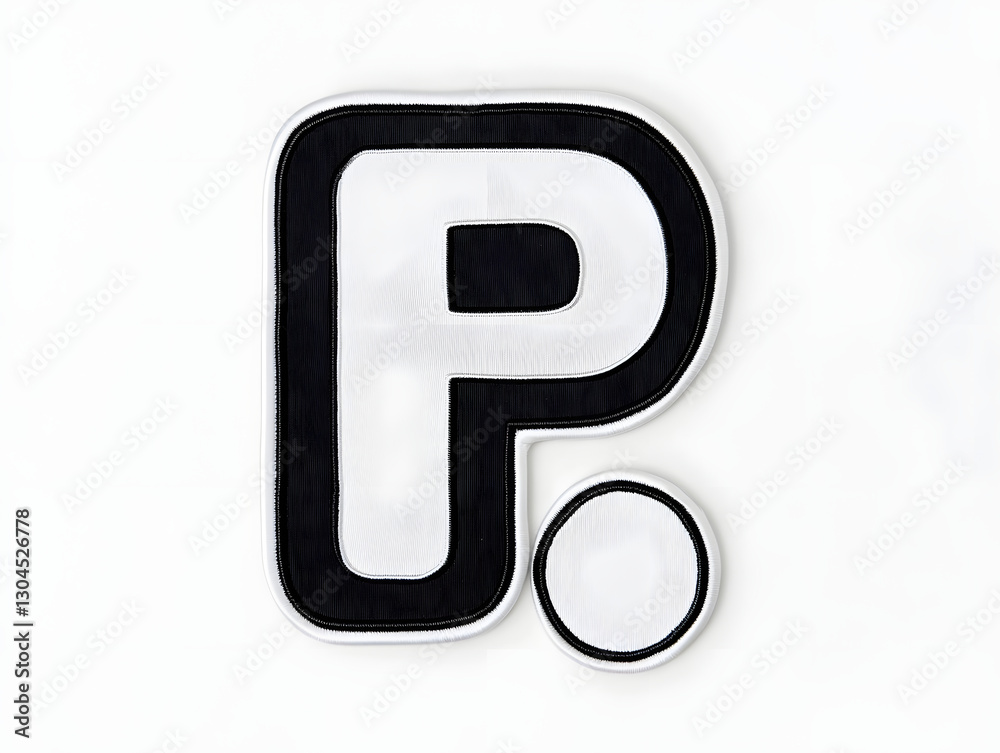 Minimalist Black and White Letter P Embroidered Patch Mockup Minimalist Black and White Letter P Embroidered Patch Mockup