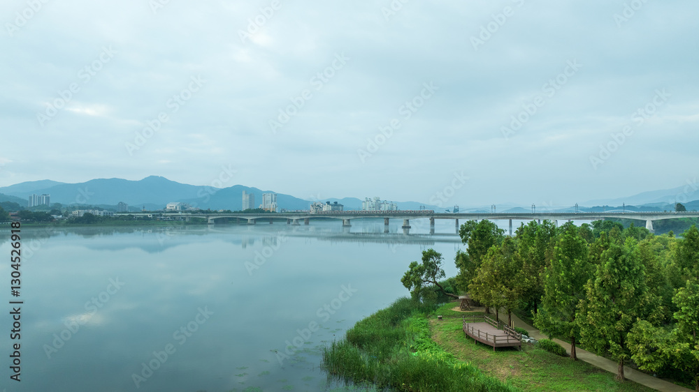 Aerial view of Namyangju Water Garden in Gyeonggi-do South Korea
Aerial view of Namyangju Water Garden in Gyeonggi-do South Korea