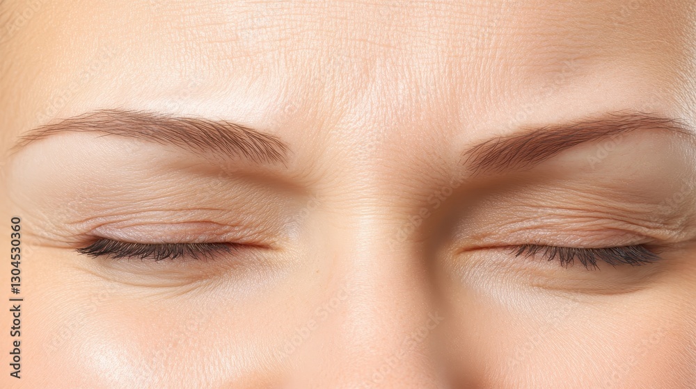 Fototapeta premium Transformation of Woman's Face with Botox Treatment: Before and After Youthful Forehead Wrinkle Smoothing