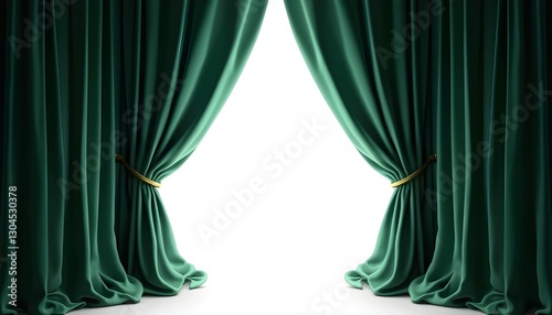 ark Green Velvet Curtains With Dramatic Flow