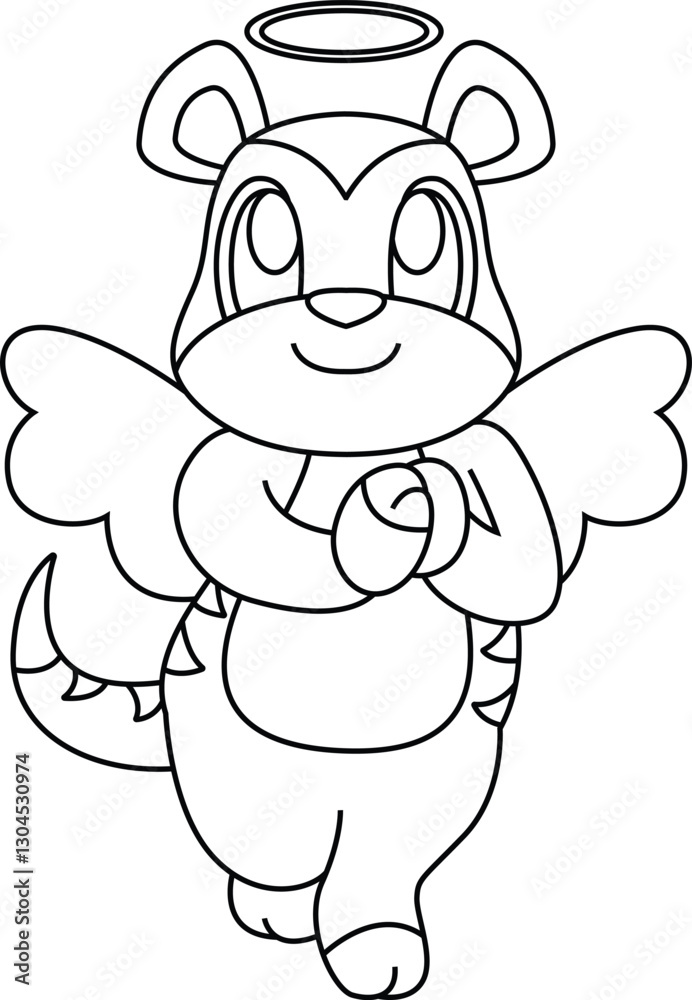 Fototapeta premium Meerkat Angel wings Animal Vector Graphic Art Illustration