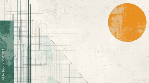 Abstract geometry patterns digital art illustrative design minimalist style modern aesthetics photo
