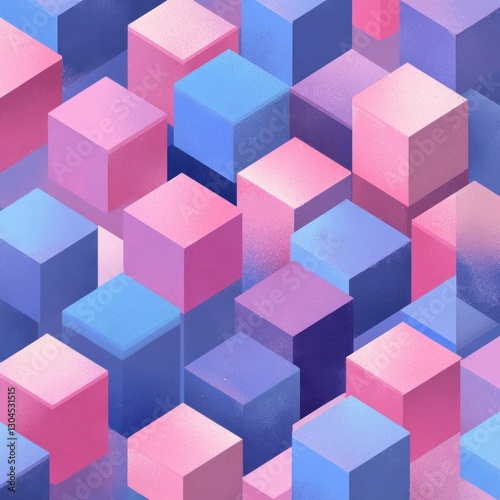 Pastel isometric cubes background.