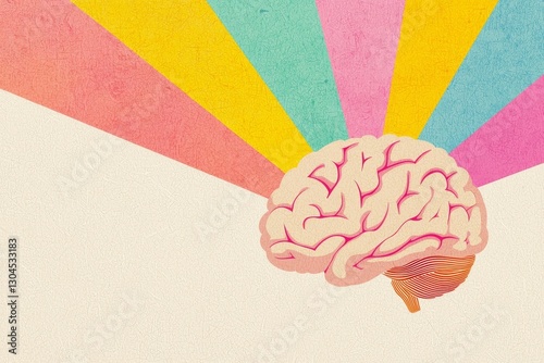 Creative visualization of brain function abstract art colorful background conceptual design illustration style