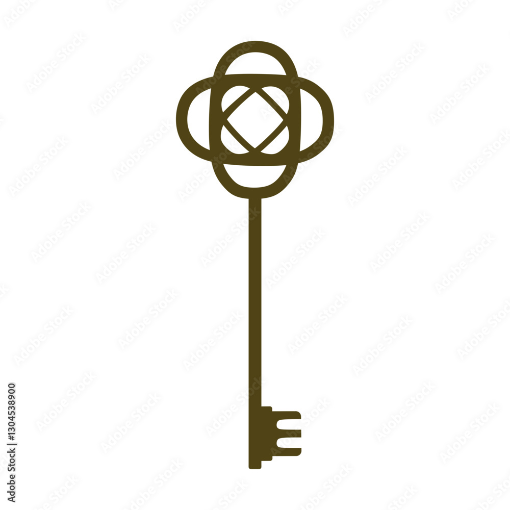 Obraz premium vintage anitque key vector isolated