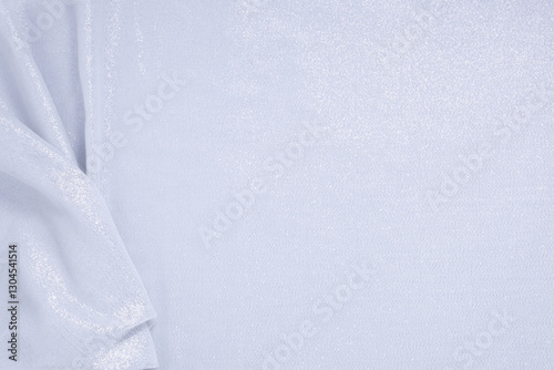 Brilliant white fabric texture. Cloth textile background. Top view
