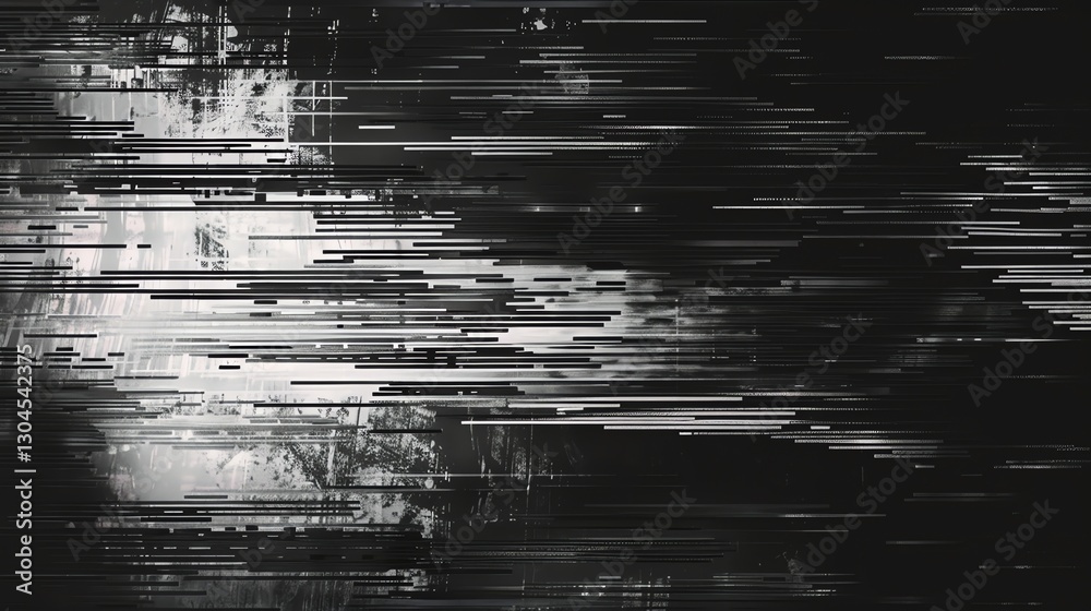 A black and white abstract background with a digital glitch effect. A black and white abstract background with a digital glitch effect.