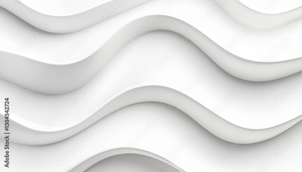 Obraz premium Seamless White Wave Texture Pattern Background, Elegant Minimalist Design, Monochromatic Colors