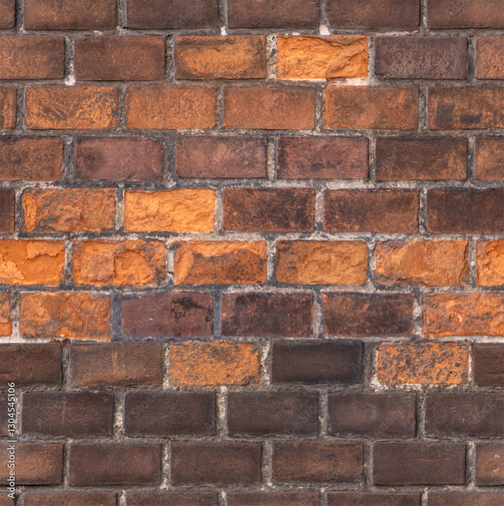 Fototapeta premium Seamless red brick wall textured background