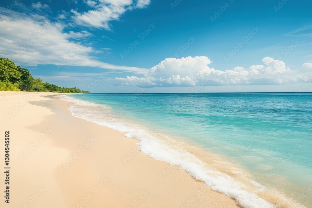 Tropical beach retreat featuring pristine sands and calm waters perfect for summer getaway marketing and vacation inspiration Tropical beach retreat featuring pristine sands and calm waters perfect for summer getaway marketing and vacation inspiration