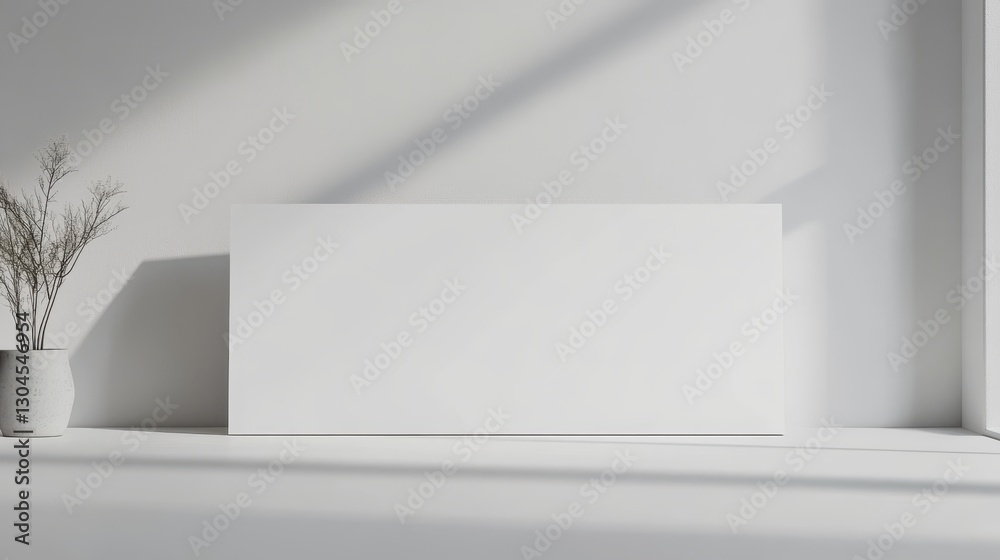Fototapeta premium A sleek white table tent mockup, ready for your brand is vibrant message, sits majestically on a pristine white background, its minimalist design exuding sophistication and elegance.