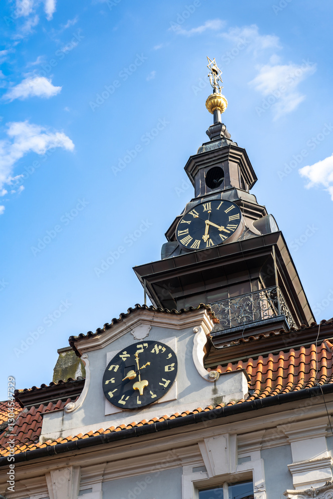 Town Hall with interesting clock. Jozefov district, Prague Town Hall with interesting clock. Jozefov district, Prague