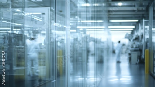 Wallpaper Mural Blurred Vision of a Modern Factory Interior: A Glimpse into High-Tech Manufacturing Torontodigital.ca