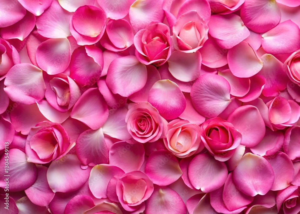 Fototapeta premium Evenly Arranged Pink Rose Petals: Elegant Beauty & Love Background