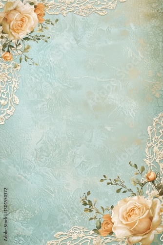 Abstract lace borders flower accents background poster template