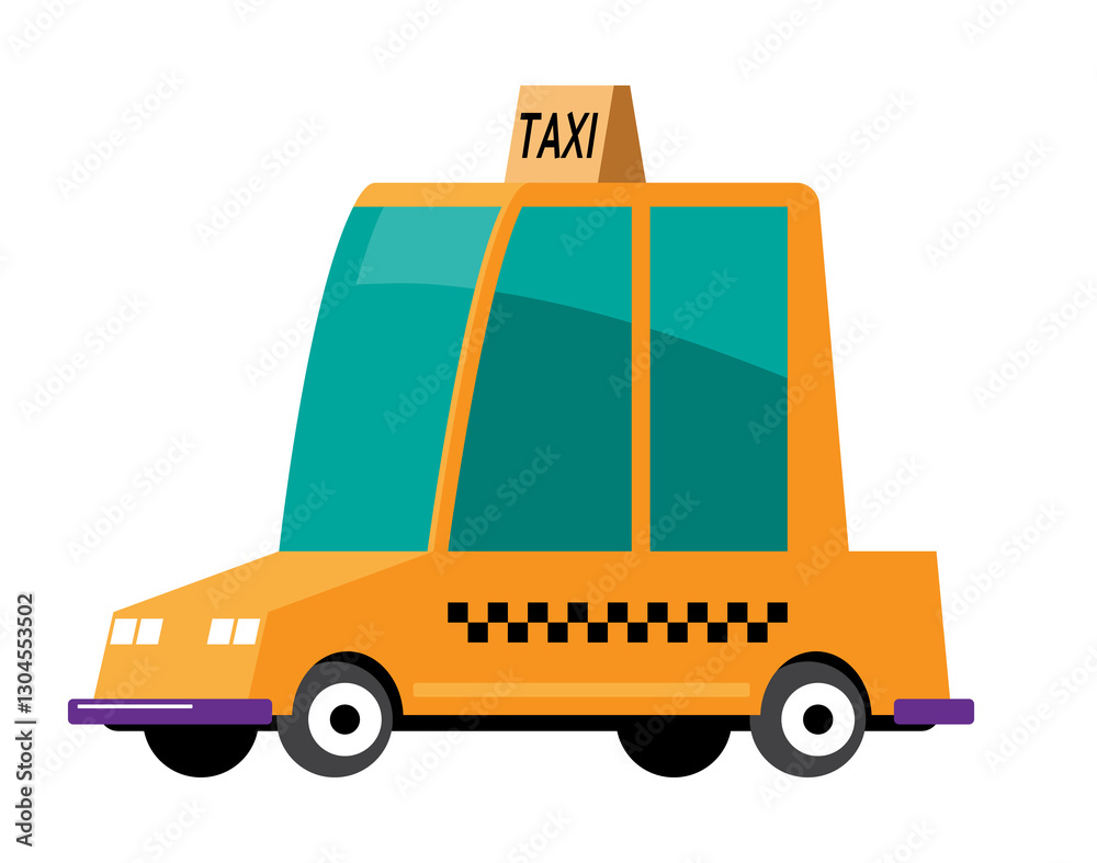 Naklejka premium Cartoon Orange Taxi