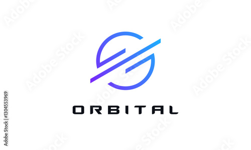 Minimalist Planet Orbit Modern Letter O Orbital Space Logo Technology Concept