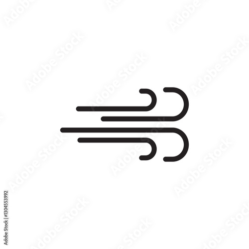 Clean Air Icon. Line Art Style Design