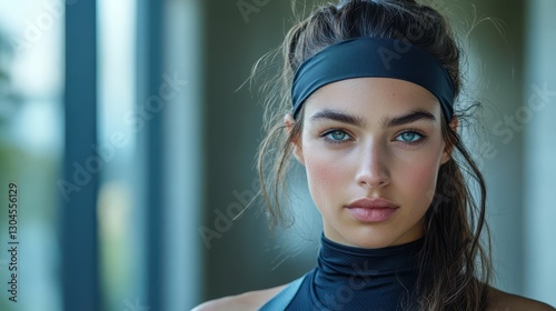 A sleek black headband, meticulously designed for comfort and sweat absorption, promising a secure and stylish fit for athletic endeavors.
