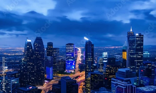 Wallpaper Mural Dallas at Night: Wide Shot of Metropolis with Bright Lights and Busy Streets, Ideal for Backgrounds
 Torontodigital.ca