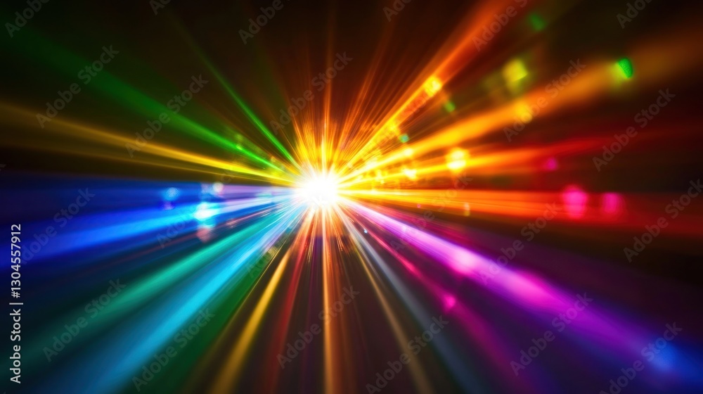 Obraz premium Vibrant Rainbow Light Explosion: A Burst of Color and Energy
