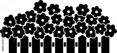 Spring flowerbed silhouette.
Garden Flower Group silhouette.
Spring cute Simple flowers flat vector illustration.
Transparent background.