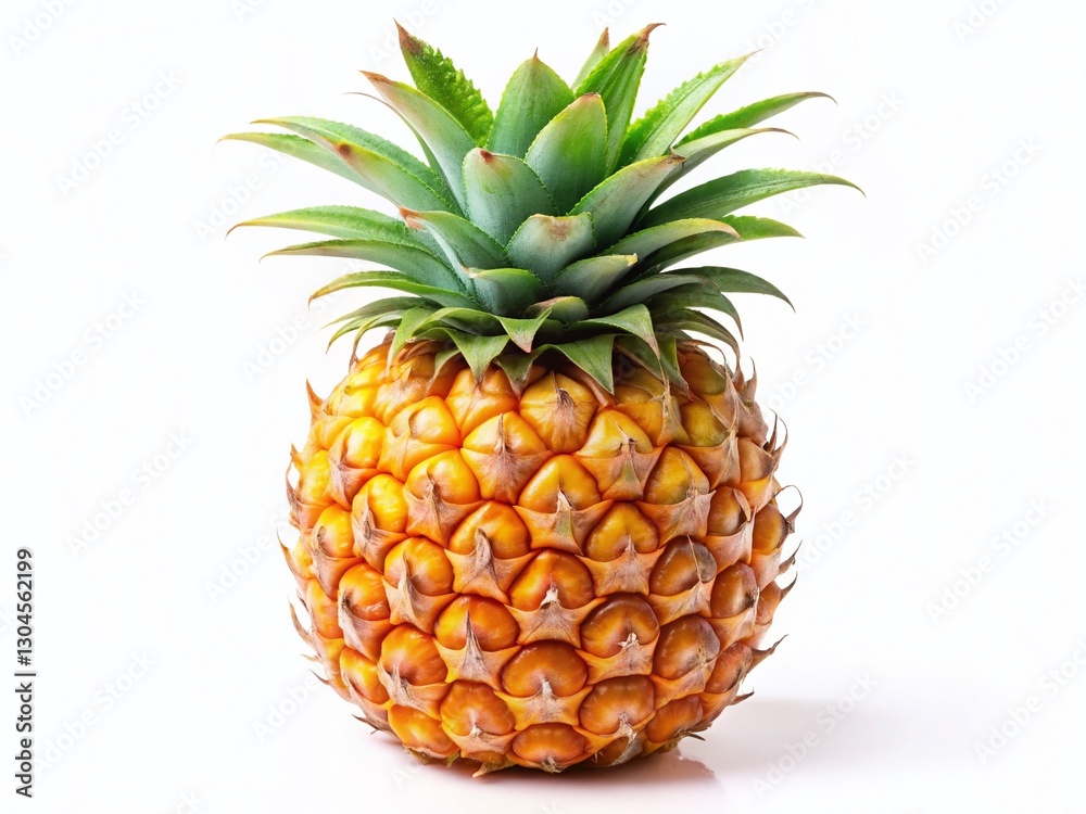 Fototapeta premium Fresh Ripe Pineapple Isolated on White Background - High Resolution 8K Stock Photo