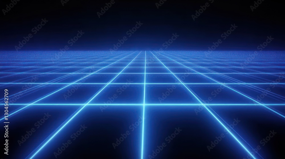 Obraz premium Cyberpunk Grid: Futuristic Digital Landscape