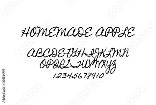 Homemade Apple font for logo and headline. Isolated vector typeset