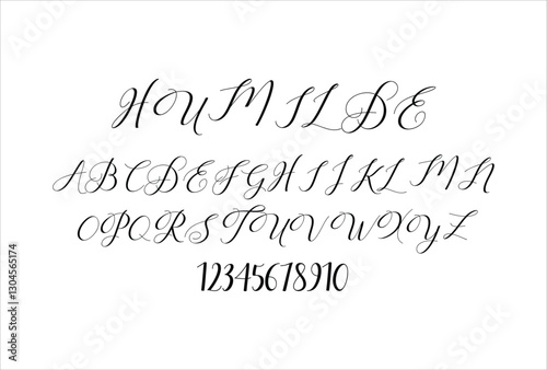 Humilde font for logo and headline. Isolated vector typeset