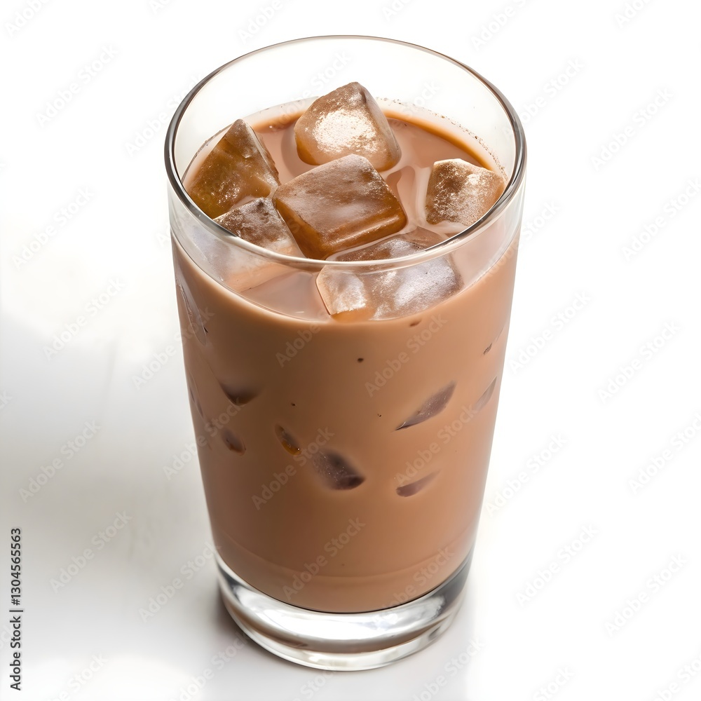 Refreshing Iced Coffee with Ice Cubes in a Glass, Iced Coffee, Coffee Drink, Cold Beverage Refreshing Iced Coffee with Ice Cubes in a Glass, Iced Coffee, Coffee Drink, Cold Beverage