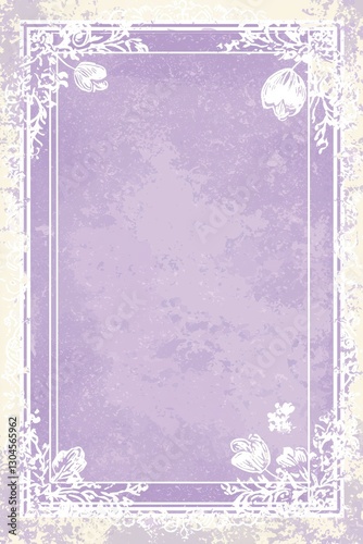 Abstract lace borders flower accents background poster template