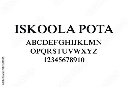Iskoola Pota font for logo and headline. Isolated vector typeset