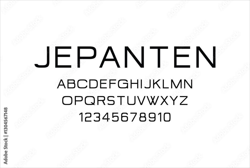 Obraz premium Jepanten font for logo and headline. Isolated vector typeset