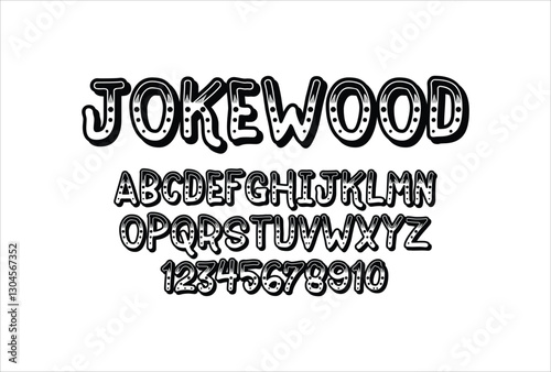 Jokewood font for logo and headline. Isolated vector typeset