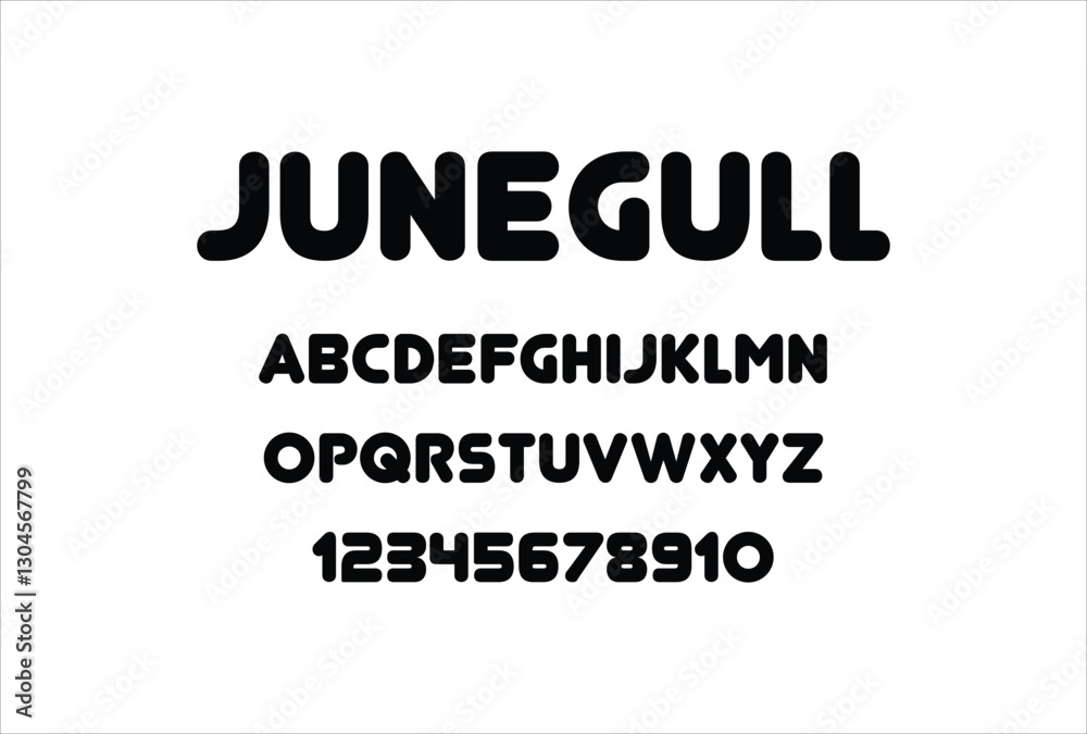 Junegull font for logo and headline. Isolated vector typeset Junegull font for logo and headline. Isolated vector typeset