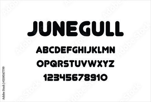 Junegull font for logo and headline. Isolated vector typeset