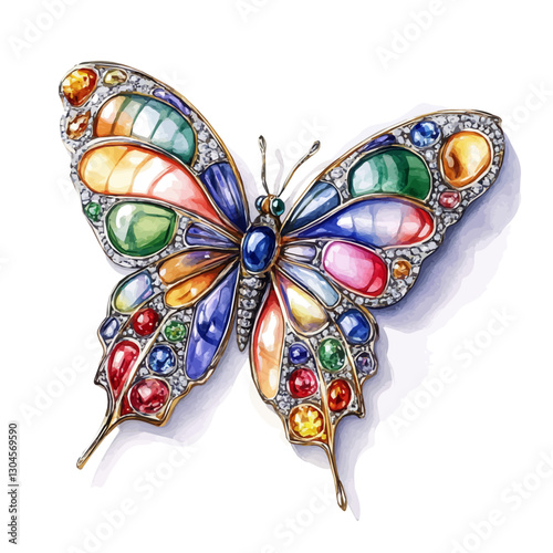 Pomellato brooch features an exquisite butterfly design. A blend of elegance and nature in this timeless piece.

