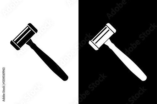 Simple Razor Icon High-Quality Black and White Silhouette Vector.