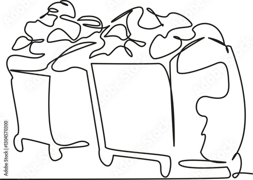 One continuous single drawing line art flat doodle garbage, recycling, plastic, environment, waste, container. Isolated image hand draw contour on a white background, hand drawn, not AI