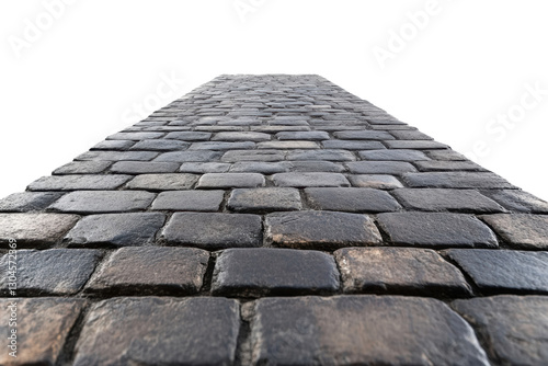 Cobblestone Path Perspective: An inviting cobblestone path stretches into the distance, leading the viewer on a journey.