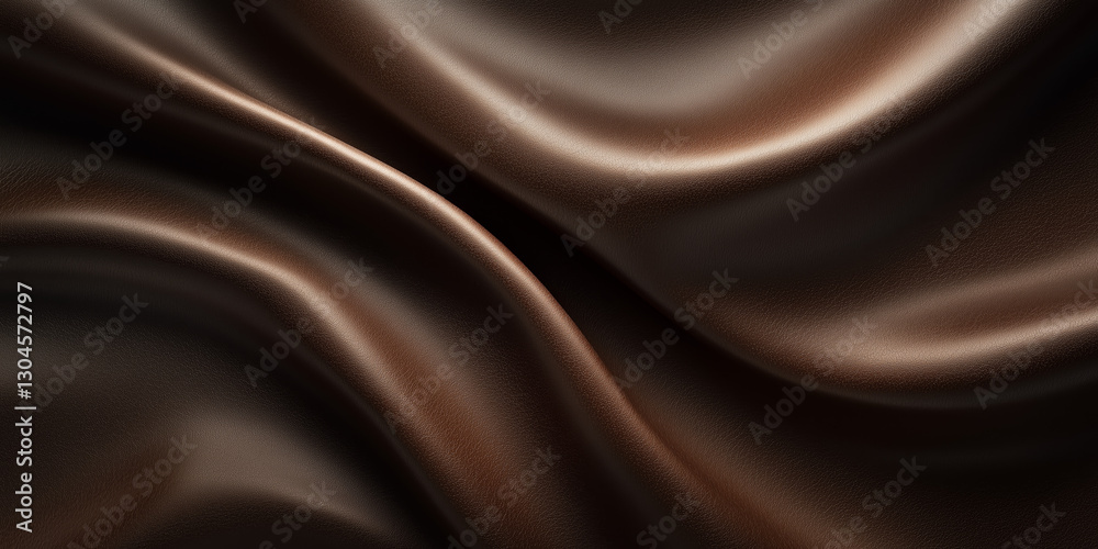 Dark Brown Fabric with Gold Glitter Effect and Soft Ripples Against Dark Background Dark Brown Fabric with Gold Glitter Effect and Soft Ripples Against Dark Background