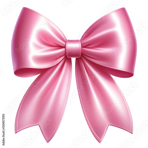 pink bow isolated on white background