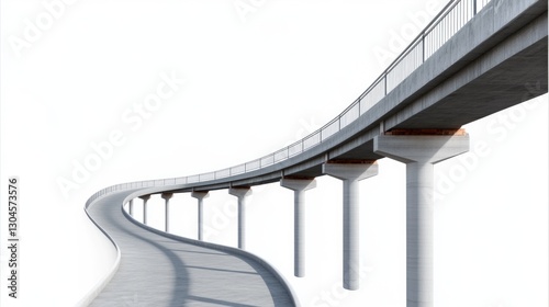 Curved bridge design showcases modern engineering with minimalis