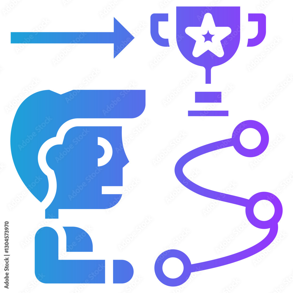 Success Path glyph gradient icon Success Path glyph gradient icon