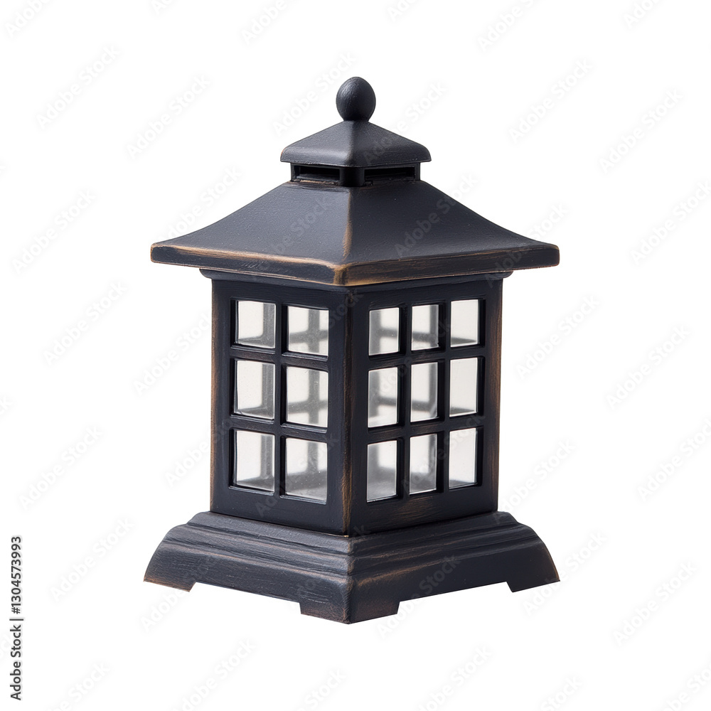 Decorative lantern with glass panels and a classic design